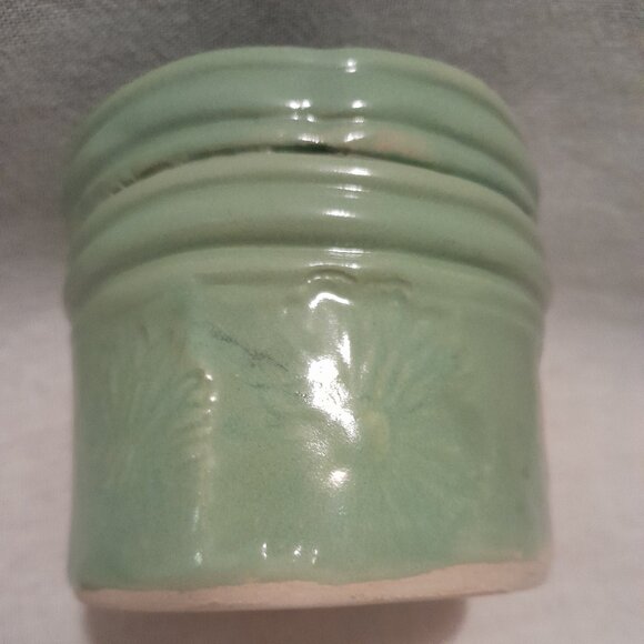 Celadon Glaze Art Pottery Crock - Picture 1 of 4